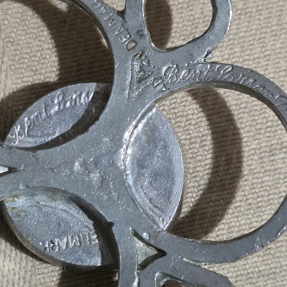 BENT LARSON DENMARK DESIGNER SILVER BLUE STONE PENDANT SIGNED 37.04 Grams - Picture 2 of 5